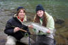 Tara Fulps Hero and Marcy / Michael Gorman photo / McKenzie River Fly Fishing Guide